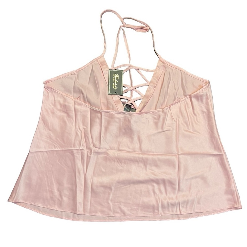 Frederick’s of Hollywood baby pink satin pajama set size 2x and 3x NWT - Picture 3 of 10